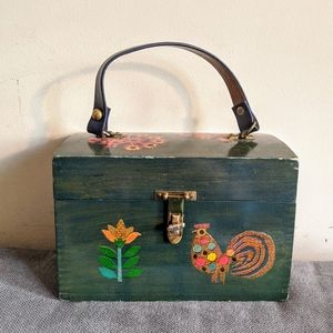 Vtg wooden purse